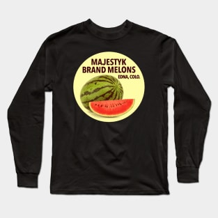 Majestyk Brand Melons (Vintage Fruit Sticker) Long Sleeve T-Shirt